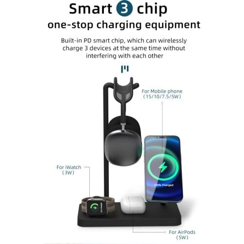 Y18 Five-in-one Wireless Charger For Apple Mobile Phone Watch Airpods Headset Holder Convenient Durable Stand Support Dropship