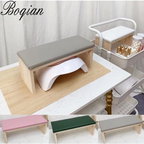 BQAN 7 Color Nail Leather Hand Pillow Rest Manicure Tools Table Hand Cushion Wood Pillow Holder Armrests Nail Art Stand Desk