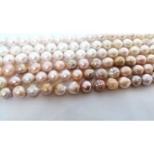 NEW Reborn Keshi nucleate Edison genuined cultured freshwater Pearl 11-12MM loose beads 15"