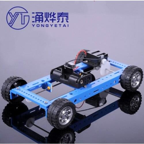 YYT Four-wheel drive car DIY assembled toy car puzzle model assembly creative smart technology products manual brain