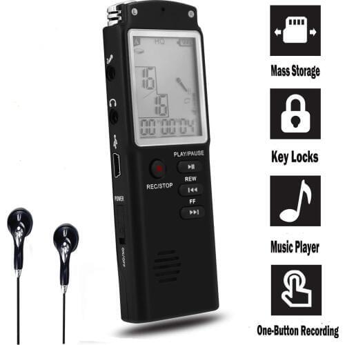 Digital Voice Activated Recorder with Playback for Lectures Meetings Interviews USB Charge MP3 Mini HD Voice Activated Recorder