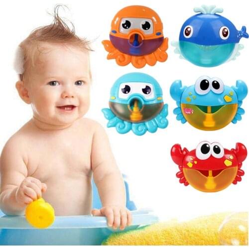 Baby Bath Toys Funny Bubble Crabs Music Automatic Bubble Maker Machine Bubble Maker Toys Bathtub Soap Machine Toys for Children