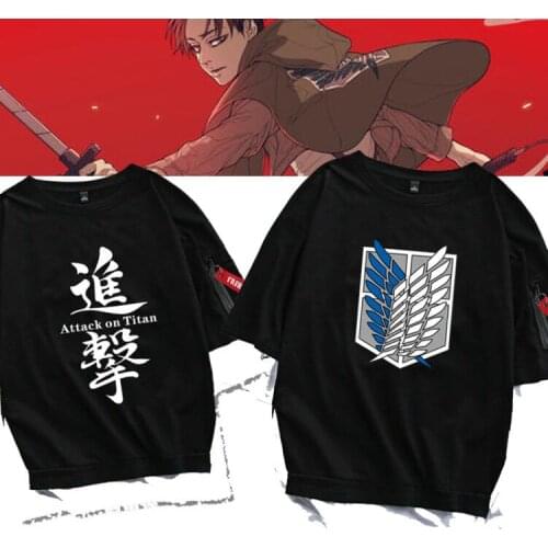 New Anime Attack on Titan Cosplay T-shirt Eren Jager t shirt cotton Men Tees tops