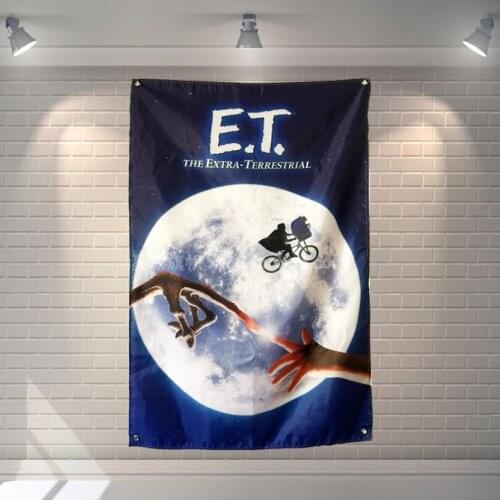"E.T. the Extra-Terrestrial" Movies Poster Scrolls Bar Cafes Home Decoration Banners Hanging Art Waterproof Cloth Decoration