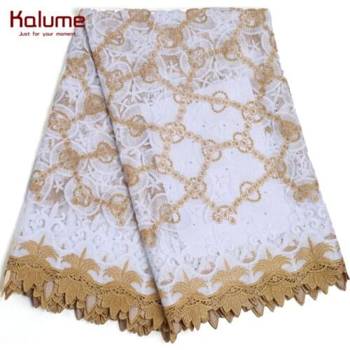 Kalume New Arrival African Lace Fabric High Quality French Mesh Milk Silk Lace Fabric Stones Nigerian Tulle Lace Fabrics 2210