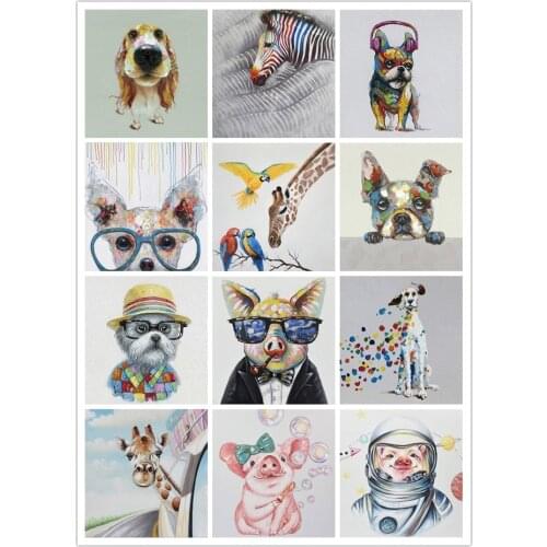 Funny Dog Pig Posters Baby Kids Room Canvas Painting Animal Print Bedroom Decoration Nursery Wall Art Picture Home Decor Jenkins