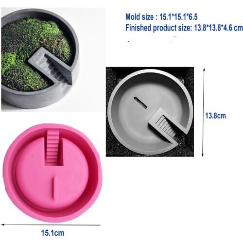 Round Concrete Cement Silicone Mold DIY Flower Pot Making Tool Creative desktop home decoration craft vase mould
