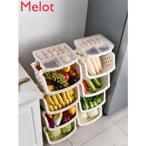Kitchen Storage Rack Multi-Layer Vegetable and Fruit Toys Floor Storage Rack Thickened Vegetable Basket Rack Supplies