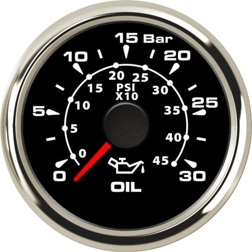 SAMDO 0-30Bar 0-45 Psi Oil Pressure Meter 7 Color Backlight 52mm Auto Car Truck Universal Oil Press Gauge 9-32V