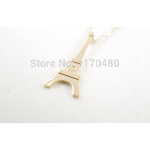 Oly2u Fashion Gold Paris Eiffel Tower Necklace Pendant for Girlfriend Wedding Gift for Women New Popular Jewelry