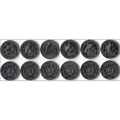 Burundi 5 Francs Coin 6 Pieces Set Coins Africa New Original Coin Unc Collectible Edition Real Rare 2014 Edition