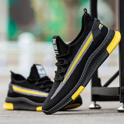 2021 Summer New Fashion Sports Net Shoes Casual Shoes Mens Running Shoes Korean Style Flying Woven Breathable Mens Shoes