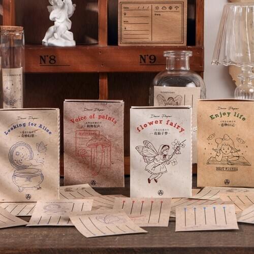 New vintage retro Matchbox Collection material paper memo pad diy Scrapbooking message note notepad pack Wholesale