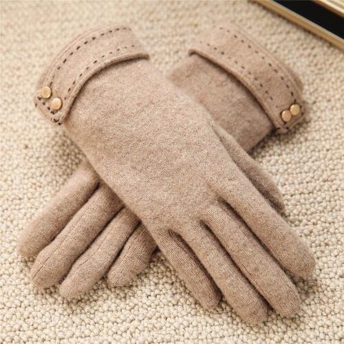 2020 Autumn Winter Women Knitted Wool Gloves Touch Screen Leopard Solid Color Keep Warm Five Fingers Elegant Lady Glove T166