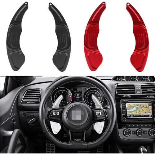 A pair of Car Steering Wheel Shift Paddles Aluminum Alloy Gearshift Gear Extension For Golf 7 Sagitar Scirocco Lingdu Car Model