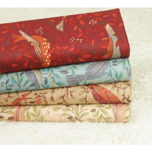 Print, Handmade DIY Bag Garment Cloth Material 100% Cotton Canvas Fabric for Birds Other Fabric Twill Woven 50cm