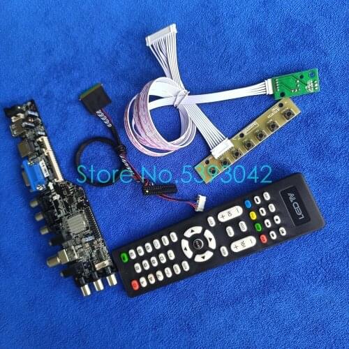 Fit LP140WH2 (TL)(F1)/(TL)(F3)/(TL)(FA) DVB-C 40Pin LVDS VGA USB 1366*768 LCD panel signal digital 3663 controller card kit