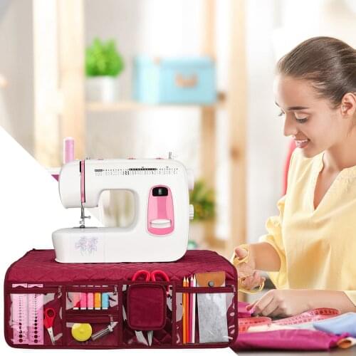 Sewing machine dust cover, waterproof home sewing machine pad with pocket