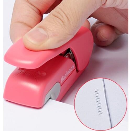 Hand-held Mini Safe Stapler without Staples Staple Free Stapleless 7 Sheets Capacity for Paper Binding Business School Office