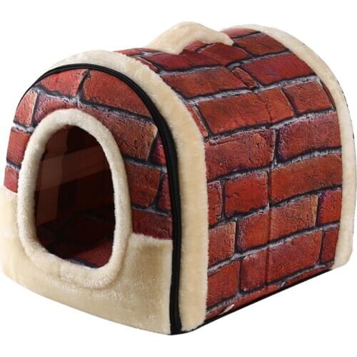 Removable Washable Pet Dog House Cat House Mat Cat Litter Cute Cat House Small Medium Sized Pet Dog Gave Dog Bed Lazy Animal Bed