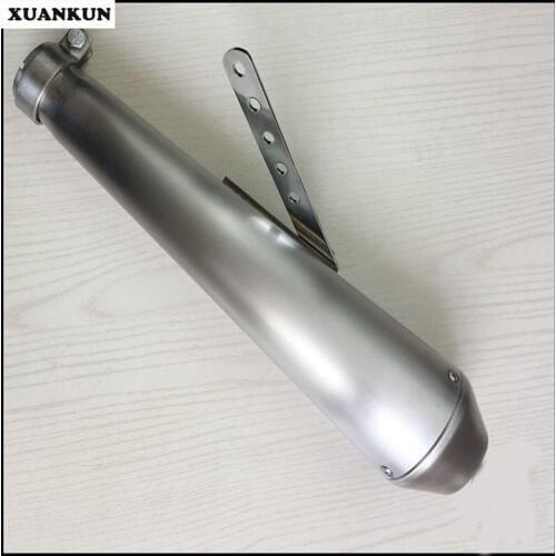 XUANKUN Cafe Racer GN Retro Motorcycle Modified Stainless Steel Fish Mouth Exhaust Silencer Straight Tail
