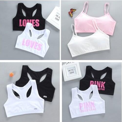 2PC Tops for 12 Years Old Girls Training Bras Kids Soft Underwear Girls Accessories Breathable Children Sport Bras for Teen 8-15