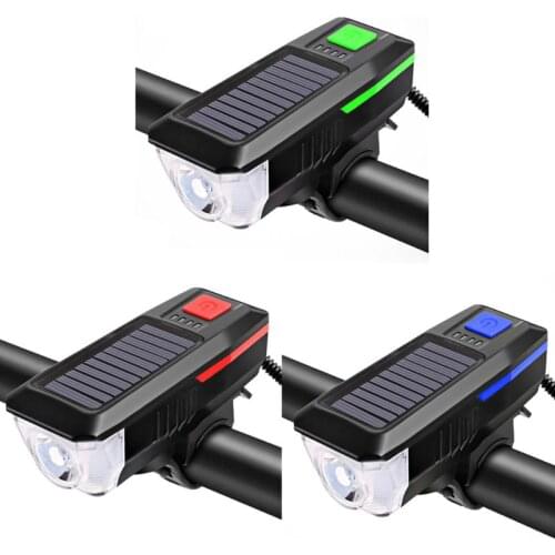 Solar Energy Super Bright Bicycle Headlights Front LED Lights Dustproof Riding