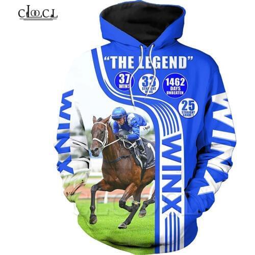 CLOOCL Animal Champion Medal Horse Racing 3D Print Hoodies Sweatshirt Winter Autumn Long Selvee Harajuku Hoodies Zipper Coat