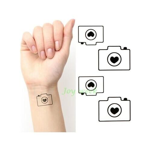 Waterproof Temporary Tattoo Sticker camera tatto stickers flash tatoo fake tattoos for girl women kids children child