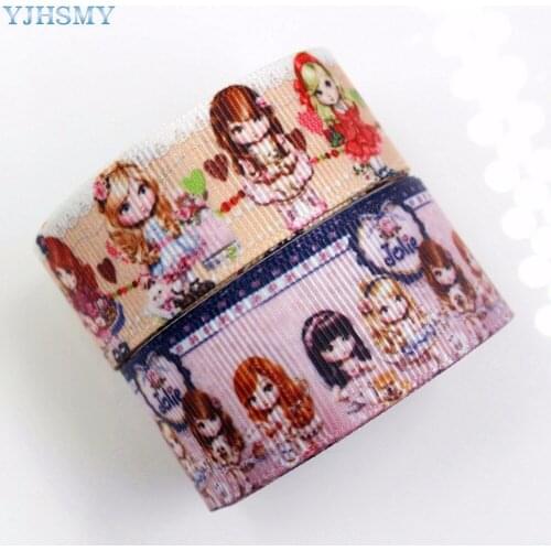 YJHSMY F-17504-981,22 mm 10 yards Cartoon Ribbons Thermal transfer Printed grosgrain Wedding Accessories DIY handwork materials