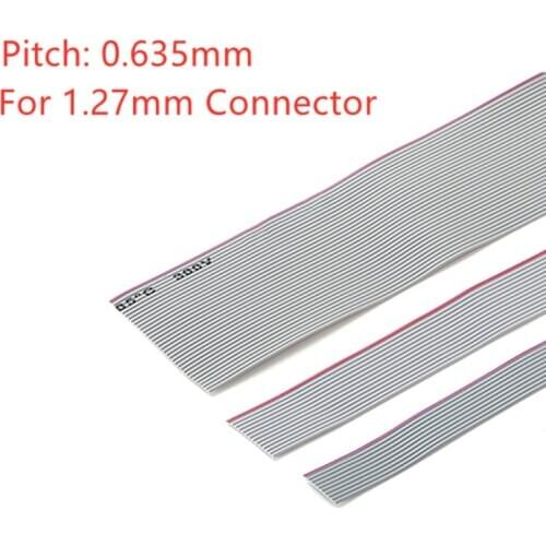 1Meter 0.635mm Pitch Grey Flat Ribbon Cable For IDC FC 1.27MM Connector 10P/14P/16P/20P/40P 30AWG Wire