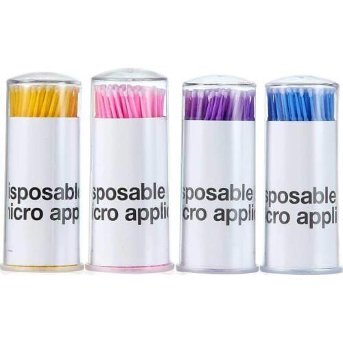 100pcs/set Micro Brush Disposable Microbrush Applicators Eyelash Extensions Remove False Eyelashes Cotton Swab