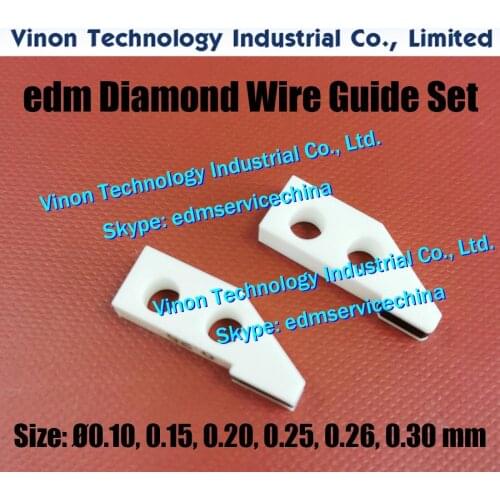 2pcs) 0.26mm Set of edm Diamond Wire Guides for Precision Taper Cutting for Makino DUO43, U53 Wire guide dies 18EC309A405-Z1
