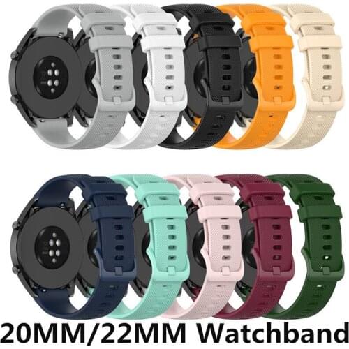 200pc 20mm 22mm Watch Band Strap Silicone Replacement Watchband For Xiaomi Huami Amazfit For Huawei watch GT 42/46MM For Samsung