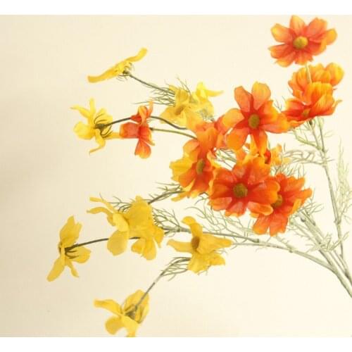 5Pcs/lot 10 Heads Daisy Bouquet Simulation Daisy Branch Silk Flowers Home Decoration Wedding Background Fake Flower Branch