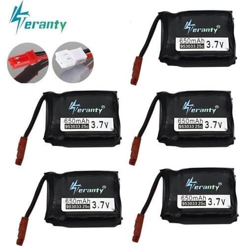5pcs/lot 3.7V 650MAh Lipo Battery for TOZO Q1012 Q9 battery for X8TW X8T RC Quadcopter Drone Spare Parts 953033 3.7v 25c battery
