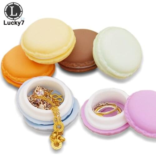 Wholesale 5pcs/lot Portable Cute Color Jewelry Ring Necklace Carrying Case Mini Lovely Macaron Earring Organizer Storage Box