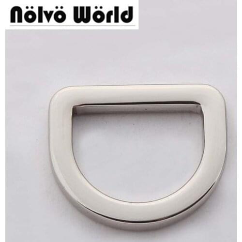 50pcs 4 colors 3.6mm thick 20mm(3/4" ) polished silver color bags' fat d-ring for handbag purse,square edge d ring