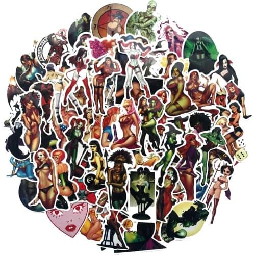 TD ZW 50Pcs Tease Vulgar Sexy Beauty Girl Stickers For Waterproof Suitcase Laptop Car Motorcycle Scrapbooking Skateboard Sticker