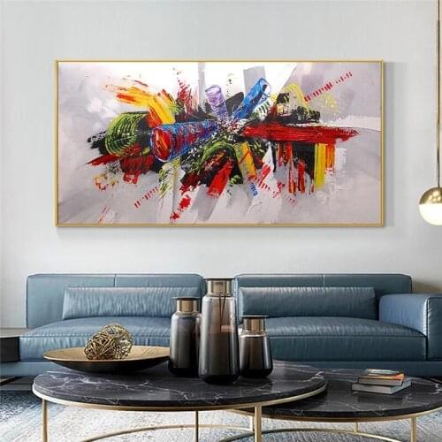 Abstract Color Graffiti Painting Poster Print HD Pictures Printed on Canvas Used for Room Home Aesthetics Decor Wall A
