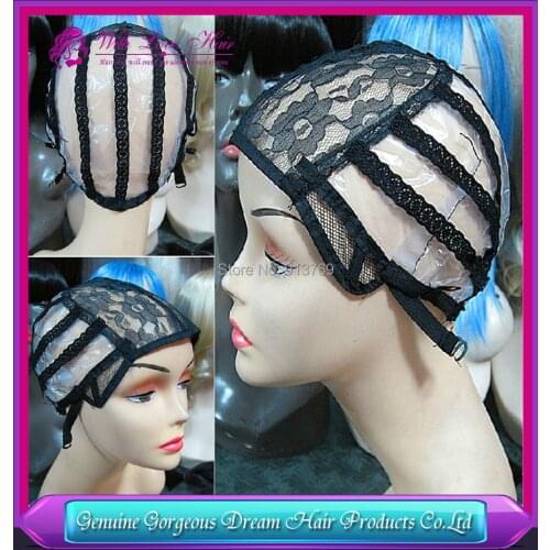 AliExpress Standard Shipping Adjustable Wig Caps For Making Wigs Black Color Medium Size 5 pcs/lot