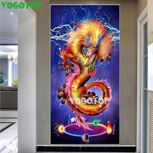 Diamond Painting Color golden dragon Full Diamond Embroidery Pattern Rhinestones Needlework DIY Mosaic myth Cross Stitch YY4783