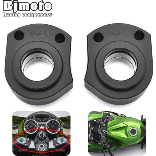BJMOTO Motorcycle Aluminium Handlebar Riser Clamp Bar Mount Adaptor For Kawasaki ZX-14R ZX14R ZZR1400 2006-2018