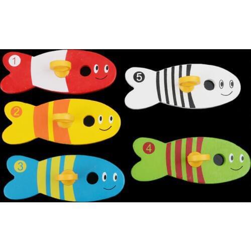 Fishing Toys For Children Digital Fishing Column Wooden Toys Educational Toys Montessori Kids Toys Birthday Gift