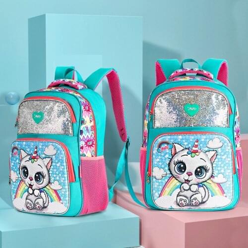 Unicorn Backpacks for Girls Glitter Sequins Cute School Bag Waterproof Lightweight Bookbag Kids Gift