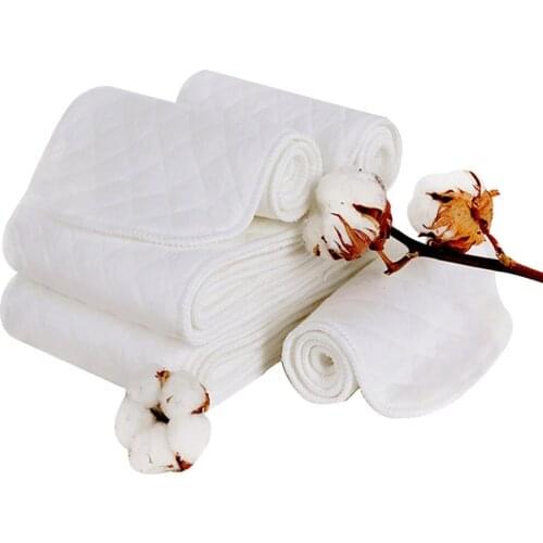 Baby Diapers Cloth Diaper 10PCS/Set Reusable Cloth Diaper 3 Layer Insert 100% Cotton Washable Baby Care Eco-friendly Diaper