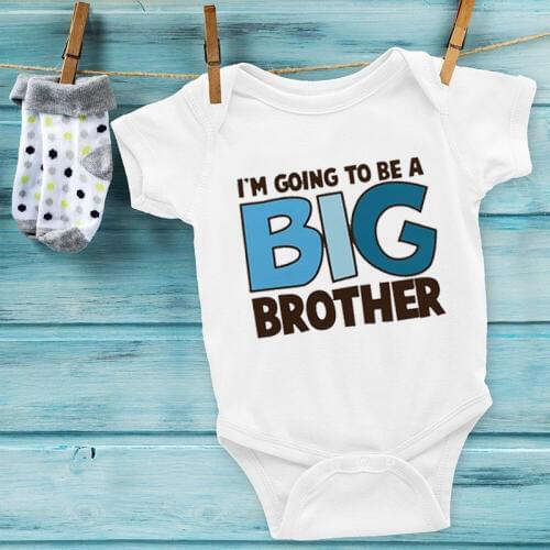 DERMSPE Newborn Baby Boys Girls Short Sleeve Letter Print I'm Going To Be A Big Brother Romper Summer Baby Clothes Hot