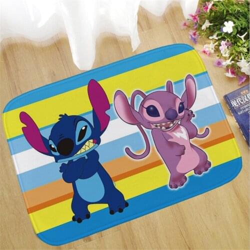 Disney Stitch Anti-slip Stripe Doormat Floor Rug Kitchen Carpet Floor Mat Way Feet Mat Bath Rug Kitchen Rug Balcony Bathroom