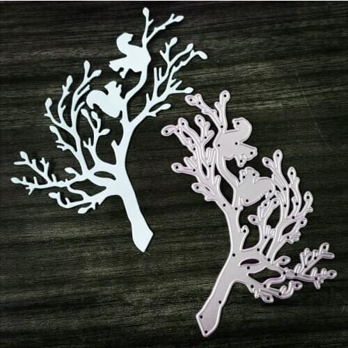 Two Squirrels Are in The Tree Metal Cutting Dies For DIY Scrapbooking Album Paper Cards Decorative Crafts Embossing Die Cuts