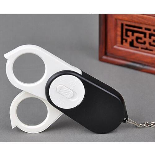 5X 10X Lighted Pocket Keychain Type Magnifying Glass Portable Magnifier Gift Loupe for Children with LED Light and Key Chain